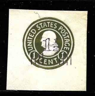 Hick Girl Stamp - U.  S.  Cut Square Envelope Sc U521 Surcharge Y665