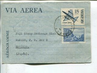 Argentina Uprated Aerogramme To Japan 1965