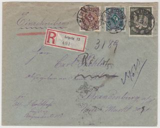 Germany Dr 1923 (21.  6. ) Reg.  Inflat.  Cover Leipzig Incl.  Mi 237 (correct Rate) Expert.