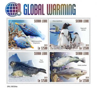 Sierra Leone 2019 Fauna Global Warming Fishes,  Penguins S201903