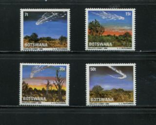 F563 Botswana 1986 Comet Space Halley 4v.  Mnh