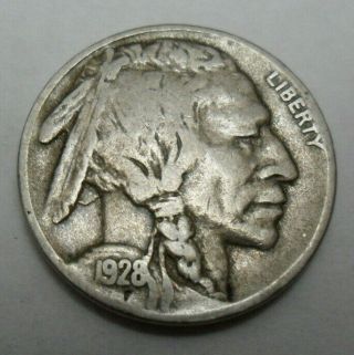 1928 S Indian Head " Buffalo " Nickel F - Fine