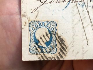 Rare Portugal Folding Letter Cover Lisbon To Genoa Italy 1857 - 1858 3