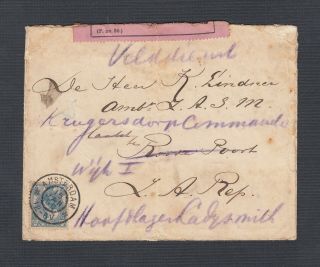 Netherlands 1900 Censored Boer War Cover Amsterdam To Krugersdorp Command