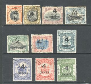 North Borneo,  10 X Surcharged Stamps Fine,