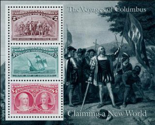 1992 Christopher Columbus World,  Souvenir Sheet Of 3 Scott 2625 F/vf Nh