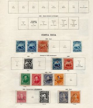 Costa Rica: A Selection Of High Value Stamps And 1863,