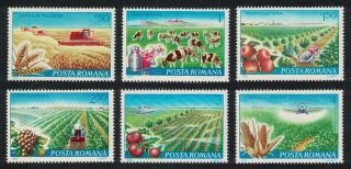 Romania Cattle Airplane Fruits Vineyard Tractor Helicopter 6v Mnh Sg 4704 - 4709