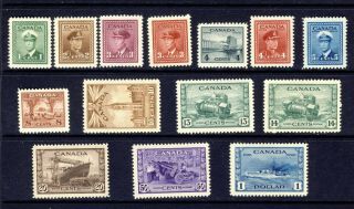 14x Canada Wwii Issue Mh Mnh Stamp Set 1c To $1.  00 Cat.  Value = $225.  00