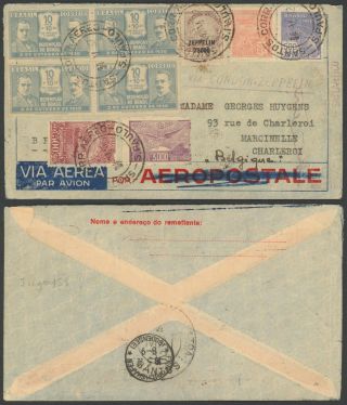 Brazil 1932 - Air Mail Cover To Marcinelle Belgium D48
