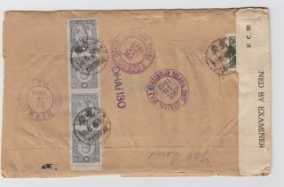 WW2 Registered Chungking China Air Mail to Toledo USA Via India Censored Cover 3