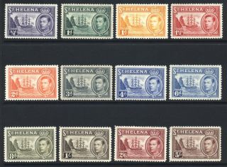 St Helena 1938 - 44 ½d - 5/ - Never Hinged Sg 131 - 139 Cat £63.  85