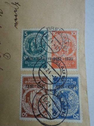 1933 Germany B58 from Block 2 semi - postal charity Nothilfe Overprinted on Cover 2
