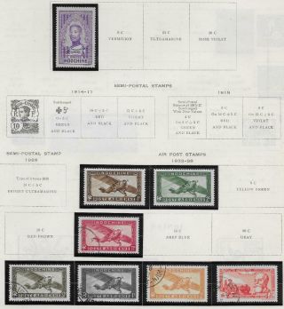 8 Indo - China Stamps W/air Post From Quality Old Album 1933 - 1939