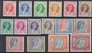 Rhodesia And Nyasaland: 1954,  Definitives,  Complete Set Of 16 Sg 1 - 15,  Mnh