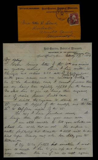 1864 Minnesota Department Of The Northwest Civil War Letter & Cover Find