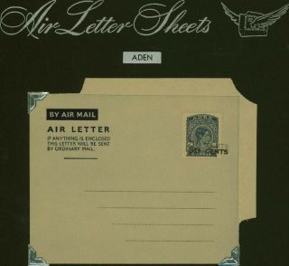 Aden 1951 - Air Letter.  Error.  Double Surcharge. .  (8g - 28004) B9124