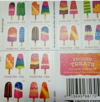 200 Usps Forever Postage Stamps - 10 Booklets Of 20 (frozen Treats)