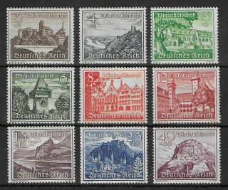 Germany Reich 1939 Nh I Complete Set Of 9 Michel 730 - 738 Cv €60