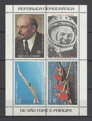 St Thomas & Prince Islands 1977 Sc 468a Russian October Revolution Mnh S/s $27