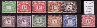 G.  B.  Kgv 1914 - 22 Postage Due.  Wmk Simple Cypher.  Set Of 8, .  Mounted.  Mh