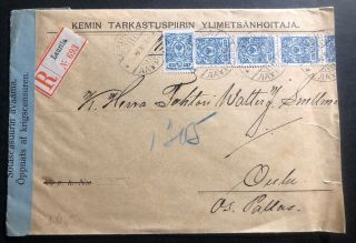 1915 Laurila Finland Russia Occupation Commercial Censored Cover To Oulu