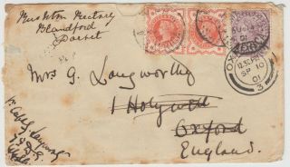 Boer War 1901 Cover To Oxford With Army P.  O.  46 S.  Africa Cancel,
