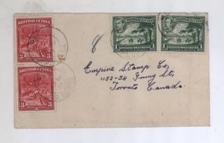 1951 British Guiana 212 230 Prs Amsterdam - Toronto Cover To Empire Stamp Co