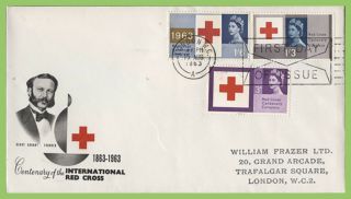 G.  B.  1963 Red Cross Phosphor Set On First Day Cover,  London Fdi