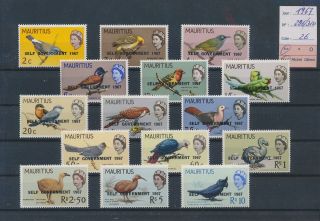 Lk61070 Mauritius 1967 Overprint Animals Birds Fine Lot Mnh Cv 26 Eur