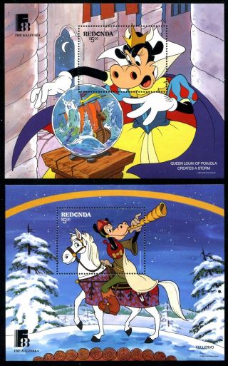 Redonda Walt Disney Characters Stamp Expo Finlandia Kalevala 1988 X14545