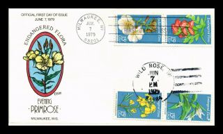 Us Cover Collins Hand Colored Cachet Endangered Flora Fdc Combo