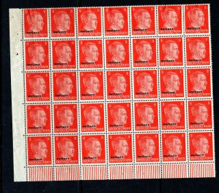 Germany Occupied Russia Ostland Sc N14 Stamps Block Of 35 Hitler 1941 - 43 Id 2245