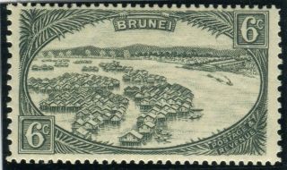 Brunei - 1941 6c Greenish Grey Unissued.  A Lightly Mounted Example
