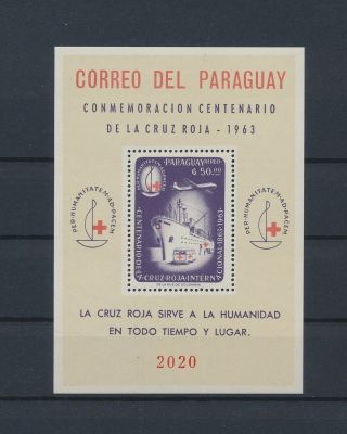 Lk70831 Paraguay 1963 Centenary Red Cross Good Sheet Mnh