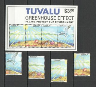 U982 1993 Tuvalu Greenhouse Effect Marine Life 670 - 3 Michel 13,  2 Eu Kb,  Set Mnh