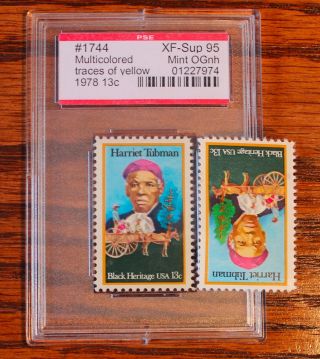 Pse Graded Stamp 1744 Xf - Sup 95 Multi Colored Error Harriet Tubman