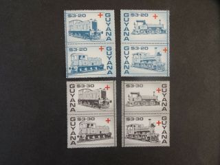 Set Of Railway Stamps From Guyana Umm