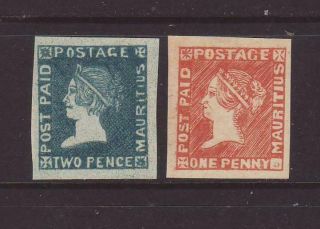 1848 Mauritius Post Paid Issue Both Values 1p And 2p Forgeries