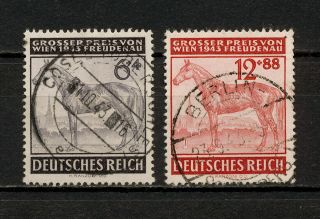 (yyaw 712) Germany 1943 Mi 857 - 858 Sc B244 - B245 Nazi Horses
