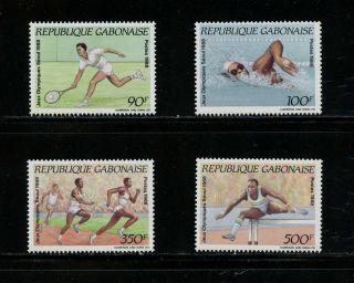 Gabon 1989 Sports Olympics Tennis Swimming 4v.  Mnh N413
