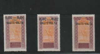 Upper Volta - French Colonial - Complete Set Of 3 Old Stamps Mh (hvol 270)