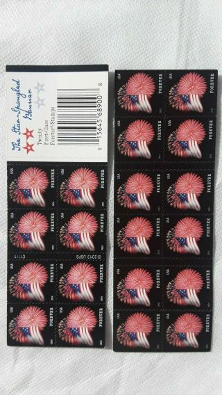 200 Usps Forever Postage Stamps (10 Booklets Of 20) Star Spangled Banner