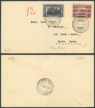 Colombia 1930 - Air Mail Cover Bogota To Santa Marta E126