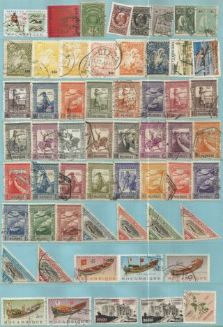 MOZAMBIQUE EARLY SELECTION OF PART SETS PLUS 2 POSTAL COVERS VALUE LOT 0030 2