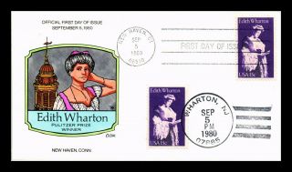 Dr Jim Stamps Us Edith Wharton Combo Fdc Collins Hand Colored Cover