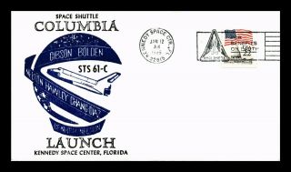 Dr Jim Stamps Us Space Shuttle Columbia Launch Event Cover Pictorial Cancel