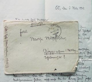 2 Awesome Letters By German Soldier - Killed Comrade - Kharkov 1943 - Fieldpost