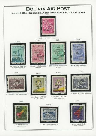 Bolivia Air Post Album Page Lot 22 - See Scan - $$$