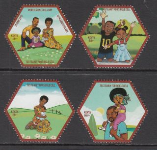 2019 Kenya Issue Sickle Cell Awareness Health Medical Complete Set Of 4 Mnh